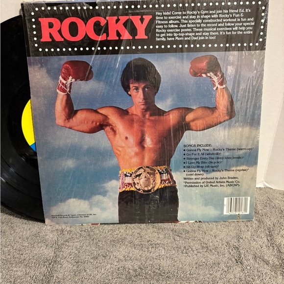 1983 Rocky Fun And Fitness w/ Poster - Kid Stuff LP Vinyl Record - John Braden - Picture 2 of 6